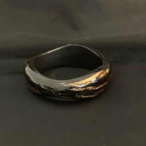 NEW, Plastic Black and Gold Bangle - COSTUME JEWELRY